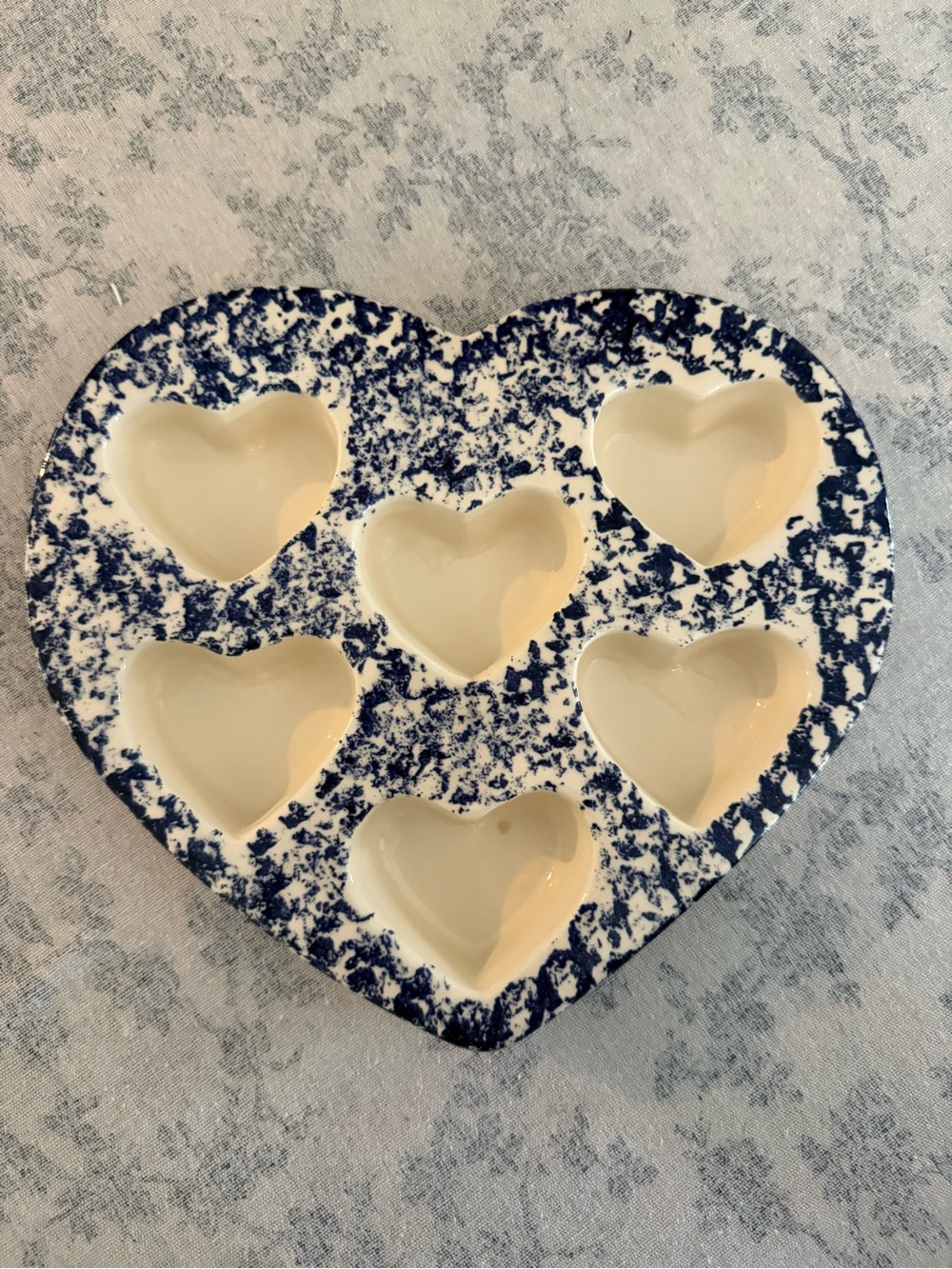 Blue and White Heart Ceramic Baking Dish - Home Art